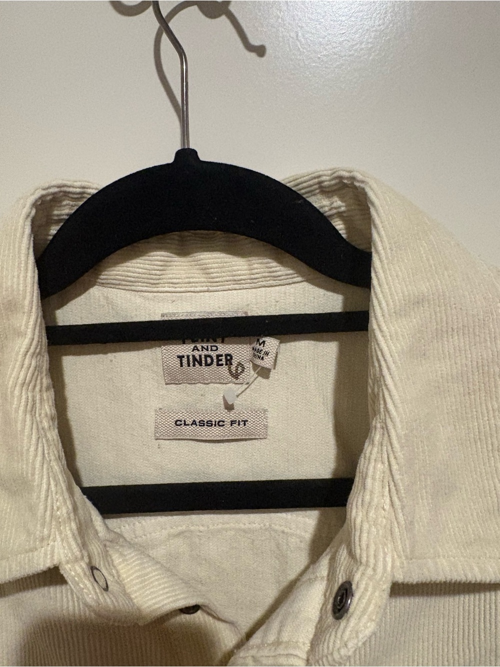 Flint and Tinder Corduroy Western Shirt Medium Salt NWOT - Picture 6 of 8